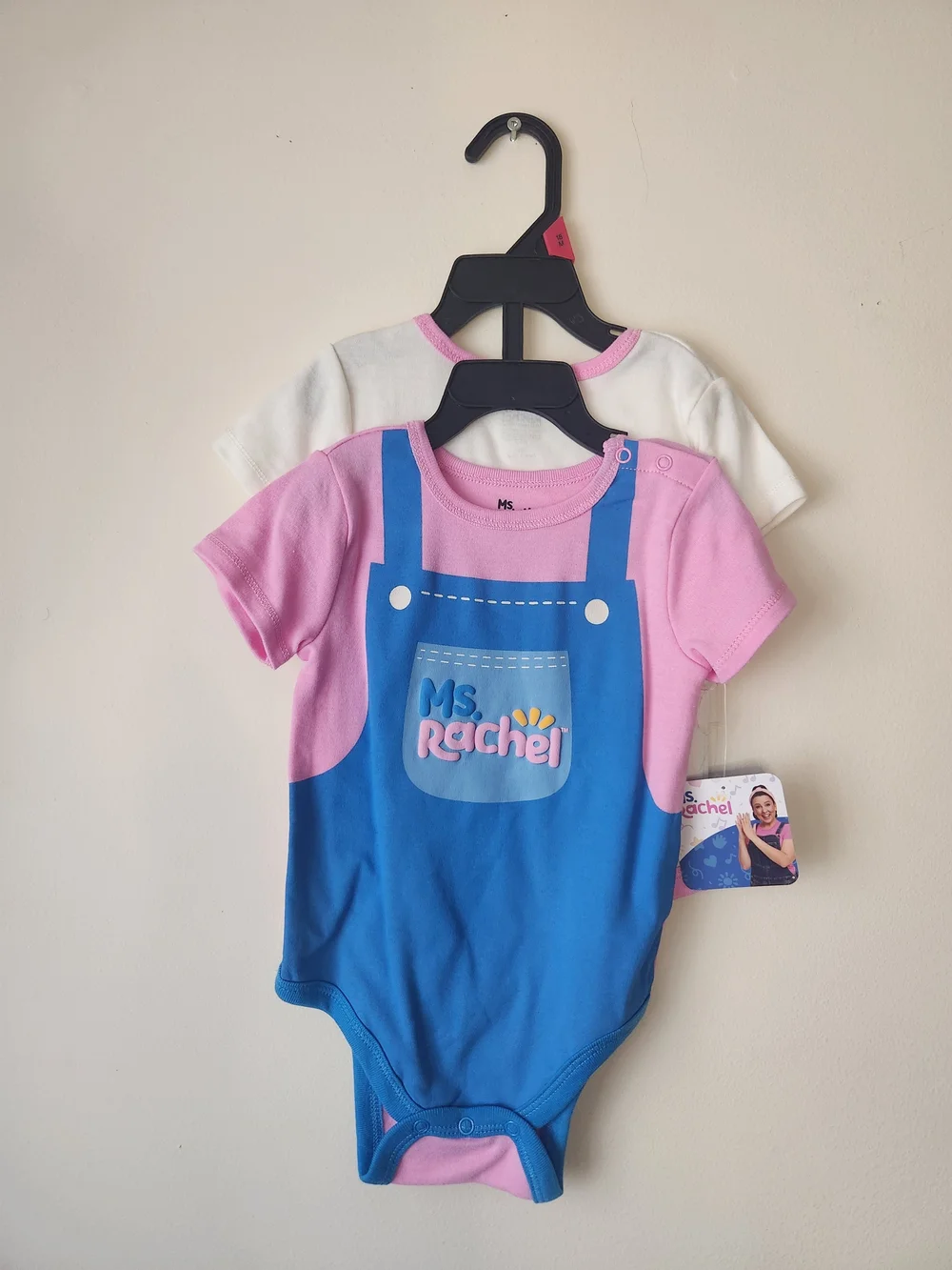 Ms. Rachel Pink Blue And White Onesie Set Of 2
